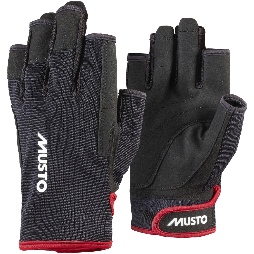 2026 Musto Essential Segeln Kurzfingerhandschuhe 2.0 86118 - Black
